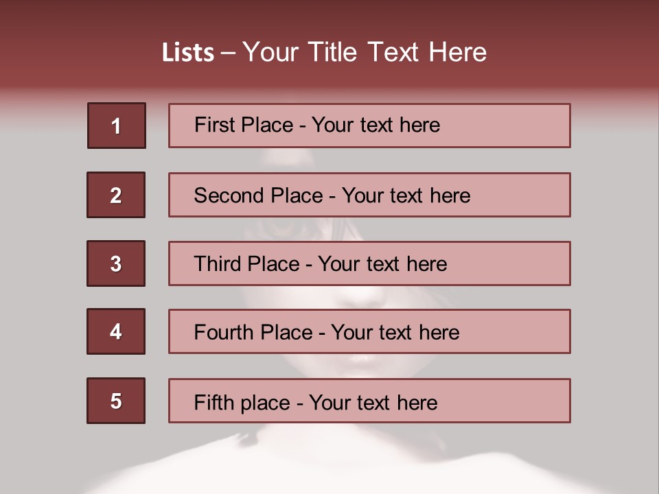 A Woman With Dark Hair And Yellow Eyes PowerPoint Template