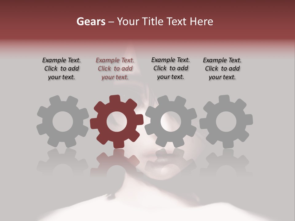 A Woman With Dark Hair And Yellow Eyes PowerPoint Template