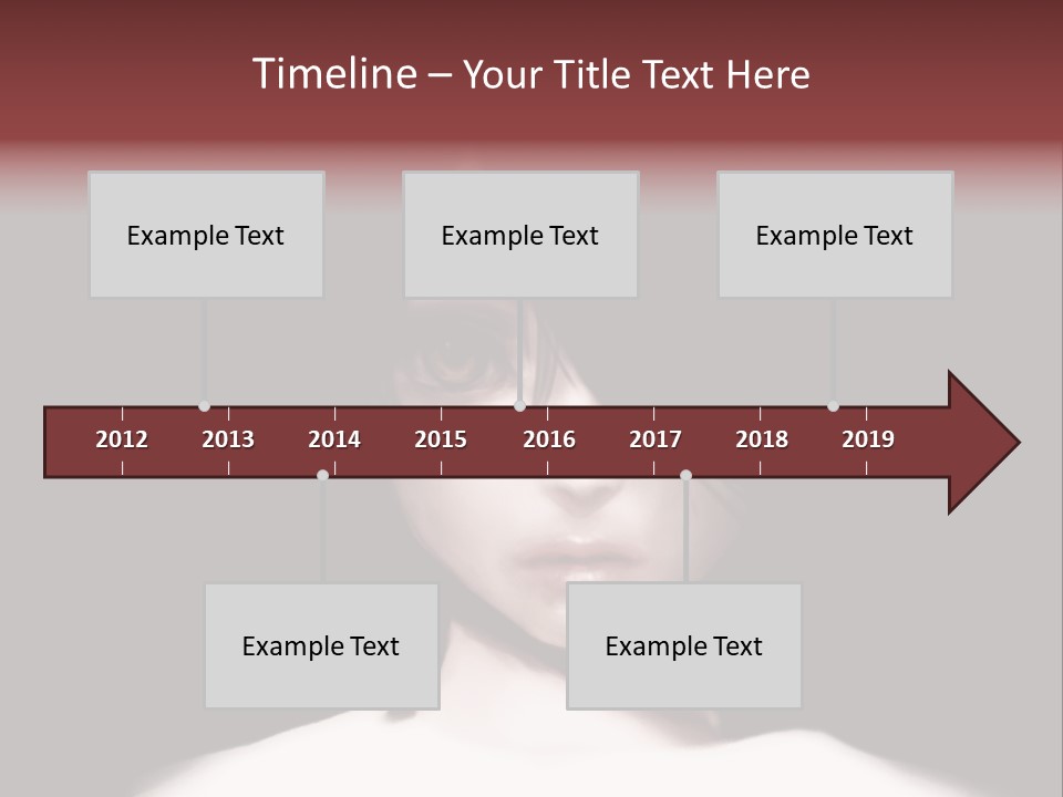 A Woman With Dark Hair And Yellow Eyes PowerPoint Template