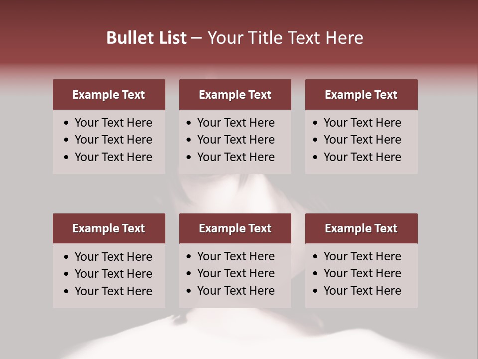 A Woman With Dark Hair And Yellow Eyes PowerPoint Template