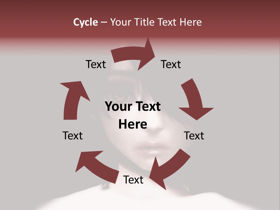 A Woman With Dark Hair And Yellow Eyes PowerPoint Template