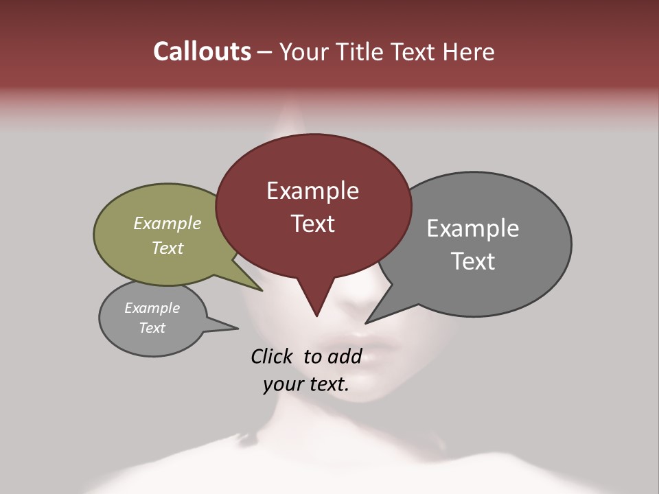 A Woman With Dark Hair And Yellow Eyes PowerPoint Template