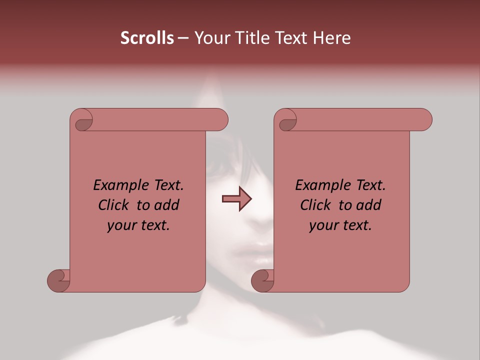 A Woman With Dark Hair And Yellow Eyes PowerPoint Template