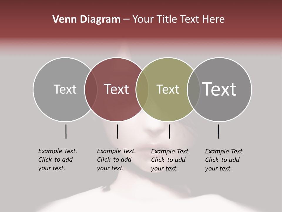 A Woman With Dark Hair And Yellow Eyes PowerPoint Template