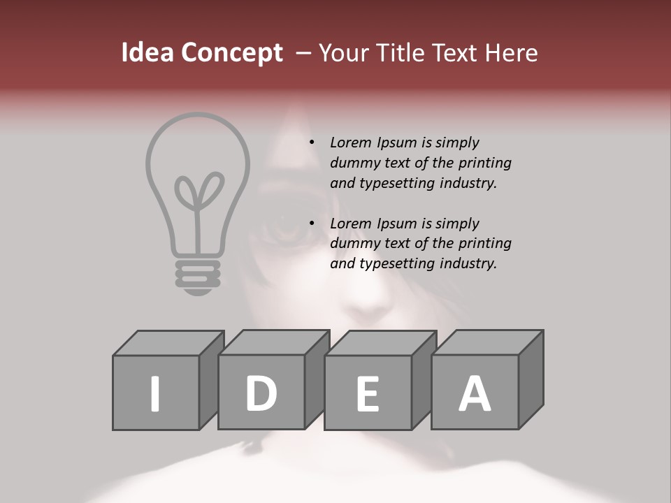 A Woman With Dark Hair And Yellow Eyes PowerPoint Template