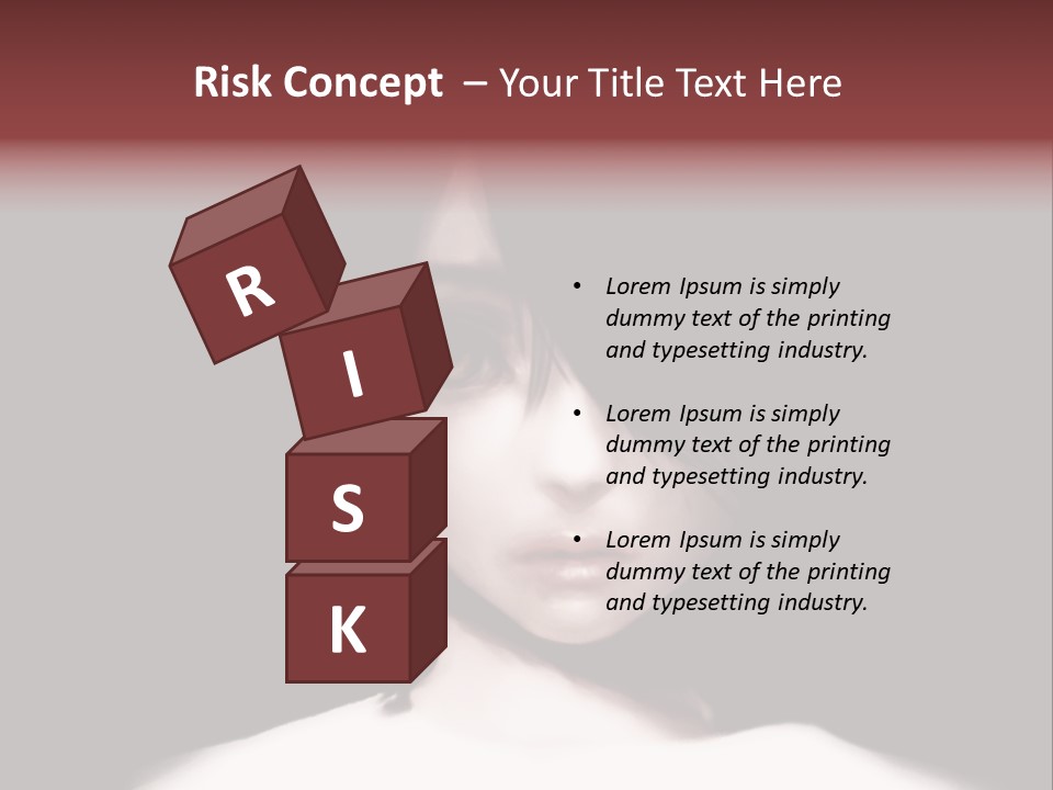 A Woman With Dark Hair And Yellow Eyes PowerPoint Template