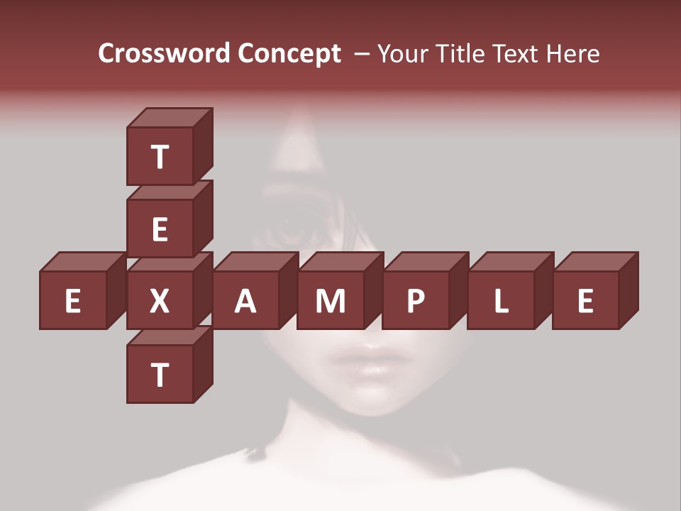 A Woman With Dark Hair And Yellow Eyes PowerPoint Template