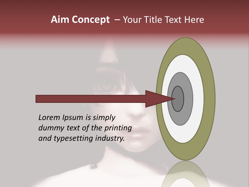 A Woman With Dark Hair And Yellow Eyes PowerPoint Template