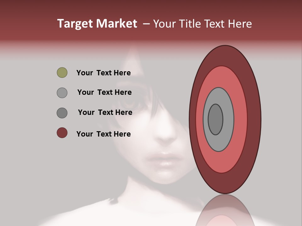 A Woman With Dark Hair And Yellow Eyes PowerPoint Template
