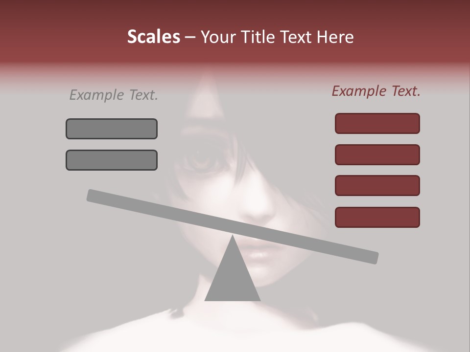 A Woman With Dark Hair And Yellow Eyes PowerPoint Template