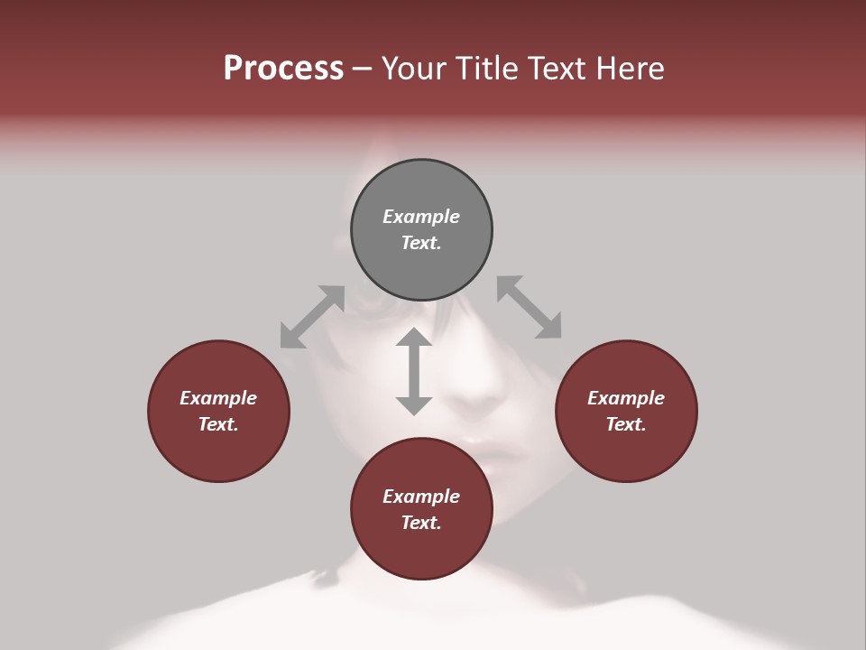 A Woman With Dark Hair And Yellow Eyes PowerPoint Template