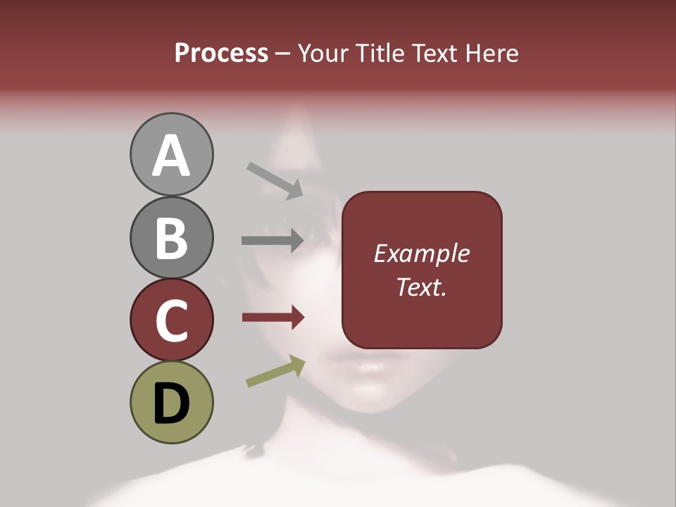 A Woman With Dark Hair And Yellow Eyes PowerPoint Template