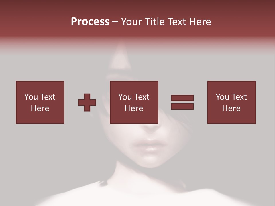 A Woman With Dark Hair And Yellow Eyes PowerPoint Template