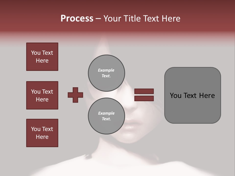 A Woman With Dark Hair And Yellow Eyes PowerPoint Template