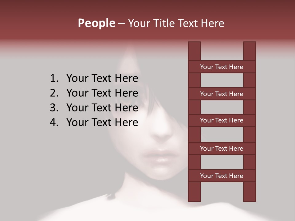 A Woman With Dark Hair And Yellow Eyes PowerPoint Template