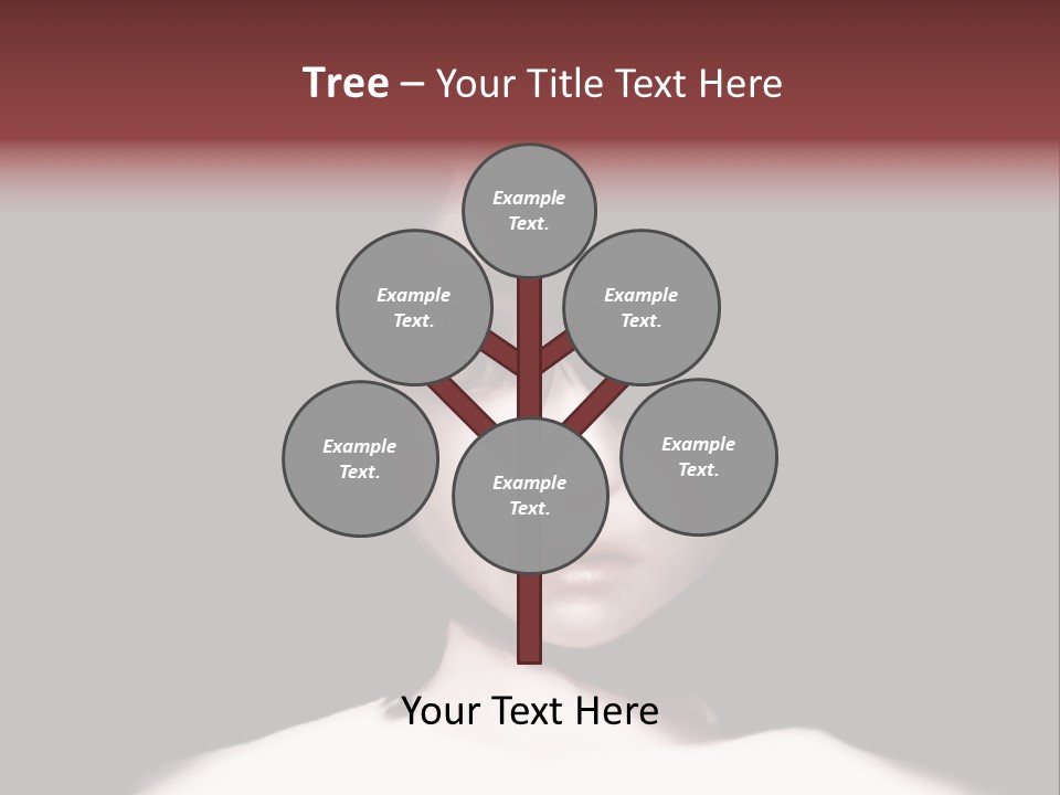 A Woman With Dark Hair And Yellow Eyes PowerPoint Template