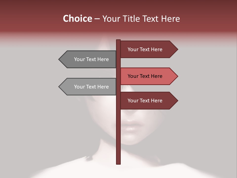 A Woman With Dark Hair And Yellow Eyes PowerPoint Template