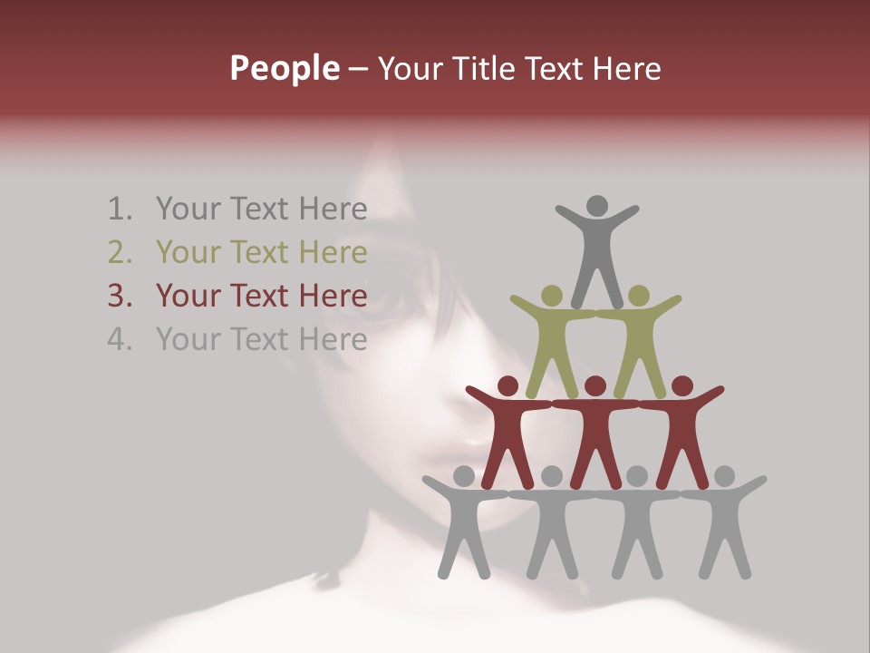 A Woman With Dark Hair And Yellow Eyes PowerPoint Template