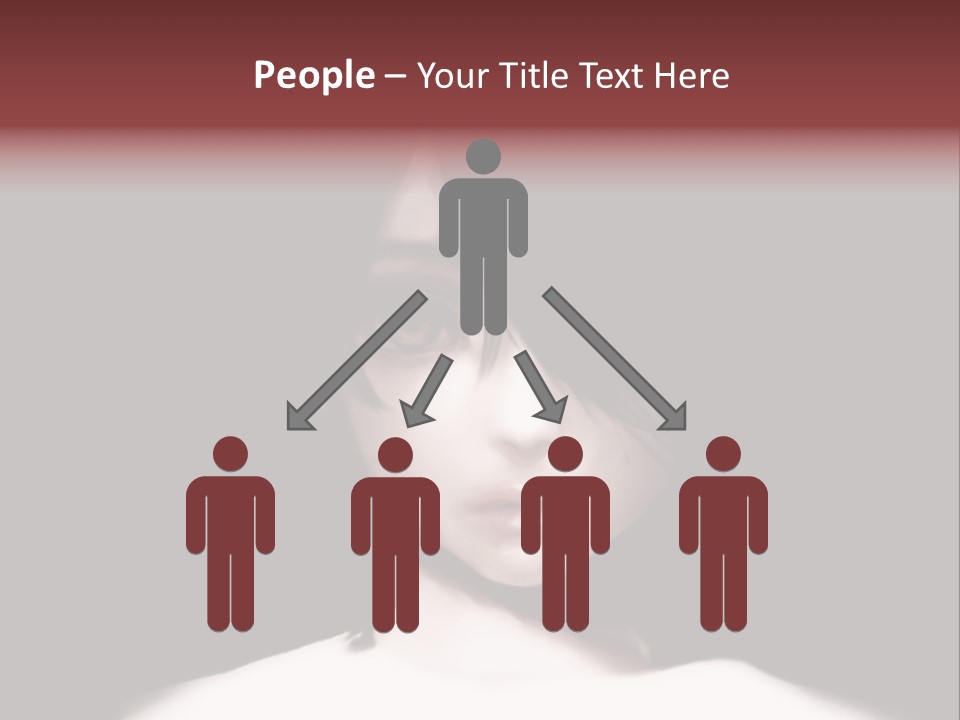 A Woman With Dark Hair And Yellow Eyes PowerPoint Template