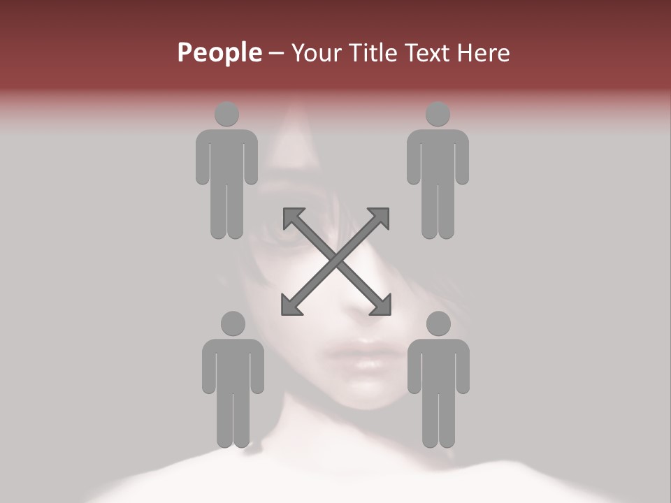 A Woman With Dark Hair And Yellow Eyes PowerPoint Template