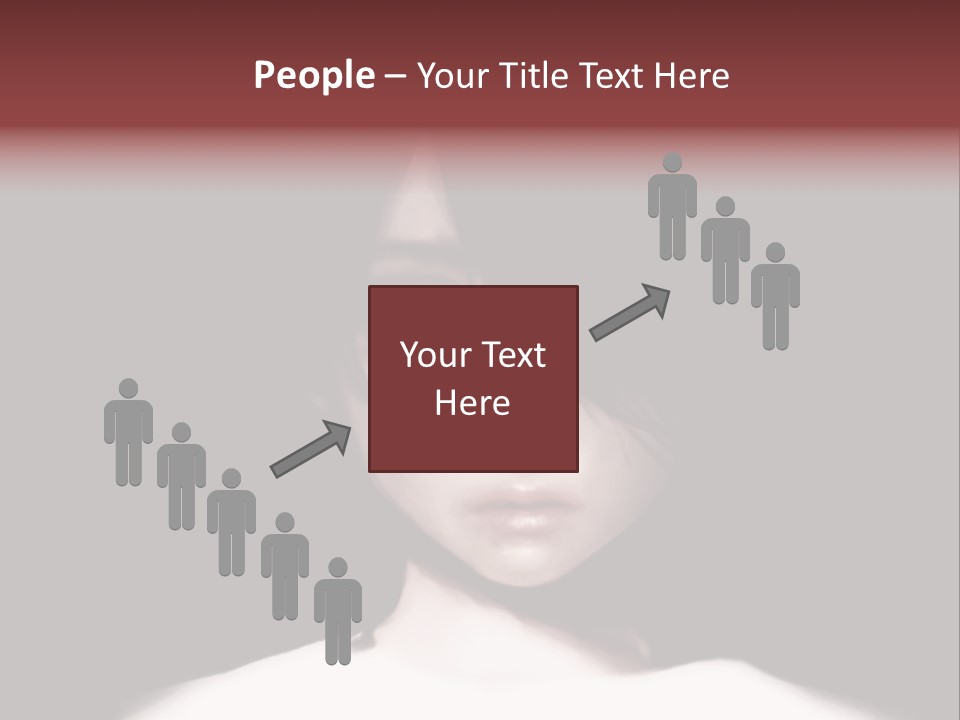 A Woman With Dark Hair And Yellow Eyes PowerPoint Template