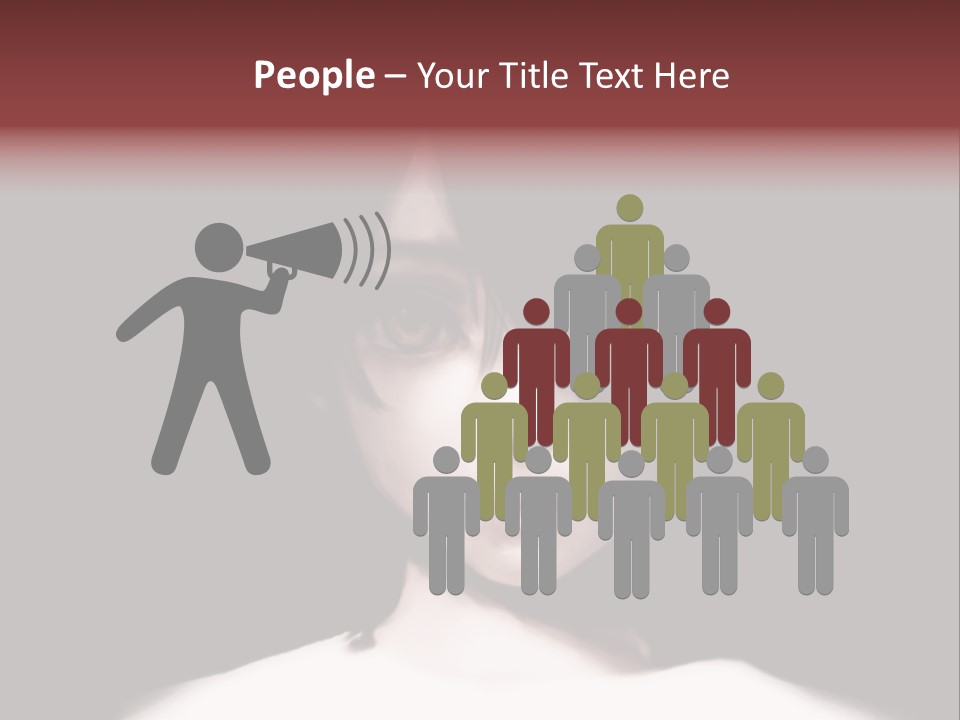 A Woman With Dark Hair And Yellow Eyes PowerPoint Template