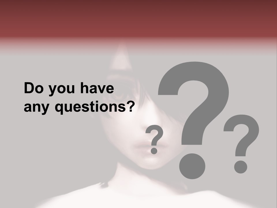 A Woman With Dark Hair And Yellow Eyes PowerPoint Template