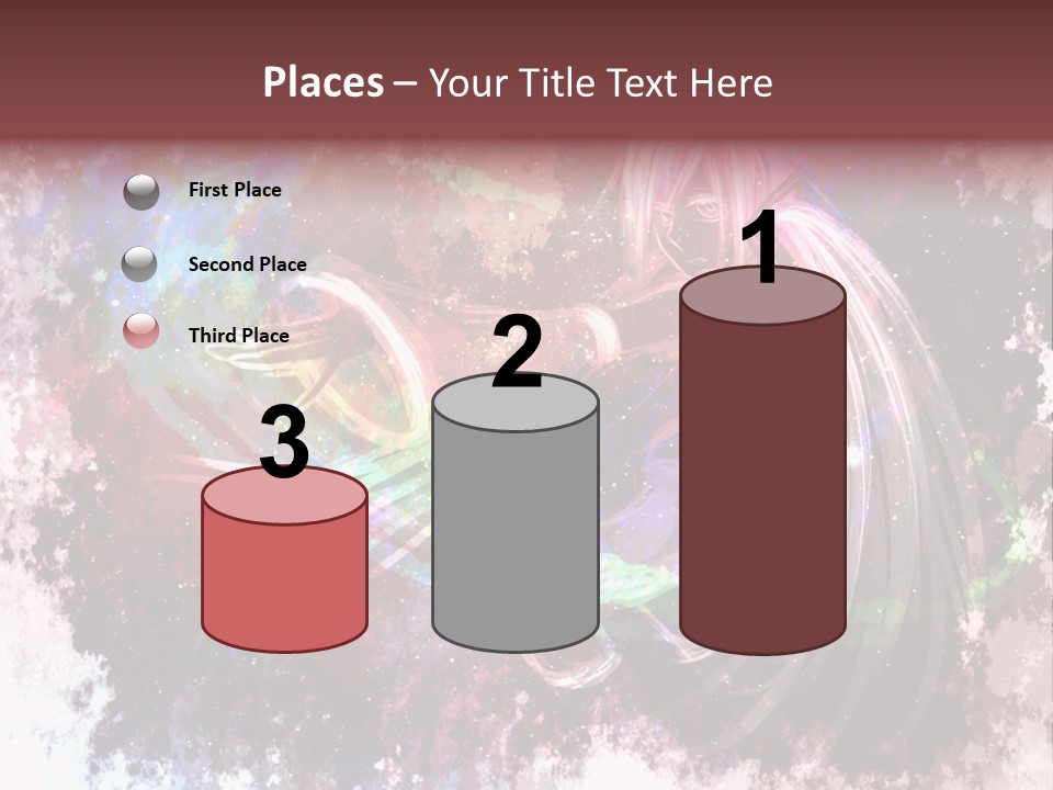 A Woman With Long Hair Is Dancing On A Colorful Background PowerPoint Template