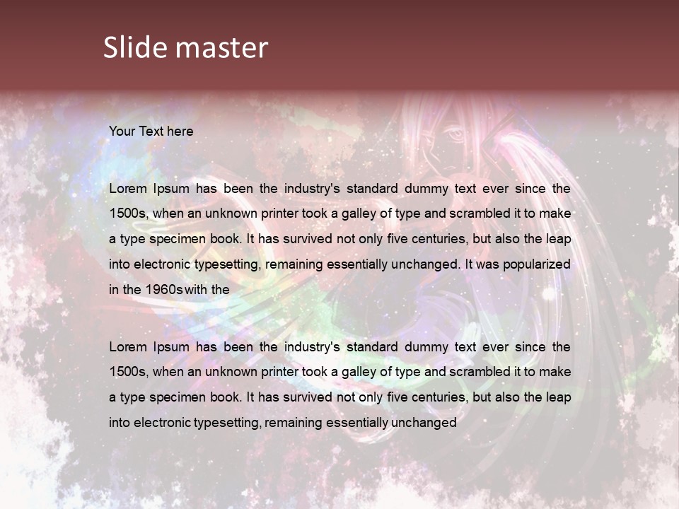 A Woman With Long Hair Is Dancing On A Colorful Background PowerPoint Template