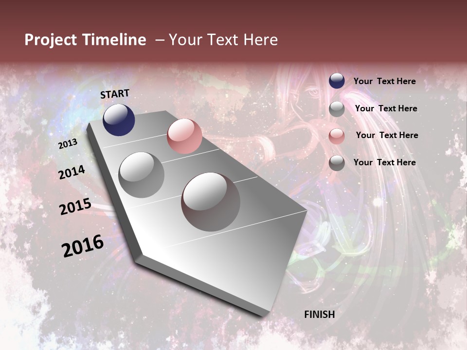 A Woman With Long Hair Is Dancing On A Colorful Background PowerPoint Template