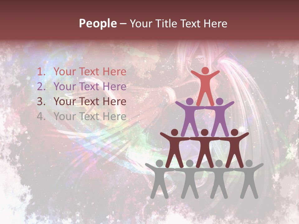 A Woman With Long Hair Is Dancing On A Colorful Background PowerPoint Template