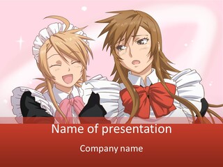 A Couple Of Anime Girls With Long Hair PowerPoint Template