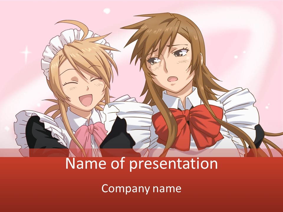 A Couple Of Anime Girls With Long Hair PowerPoint Template