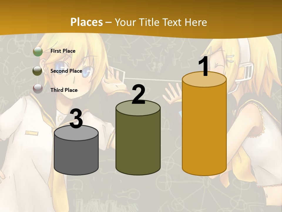 A Couple Of Anime Girls Standing Next To Each Other PowerPoint Template