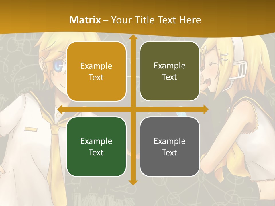A Couple Of Anime Girls Standing Next To Each Other PowerPoint Template
