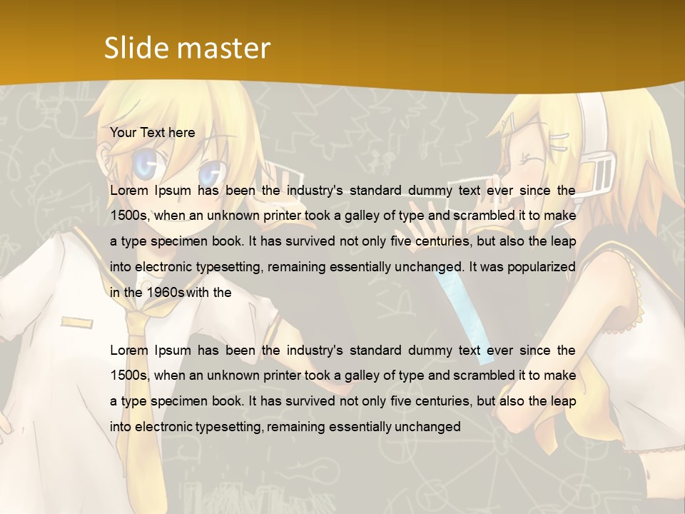 A Couple Of Anime Girls Standing Next To Each Other PowerPoint Template