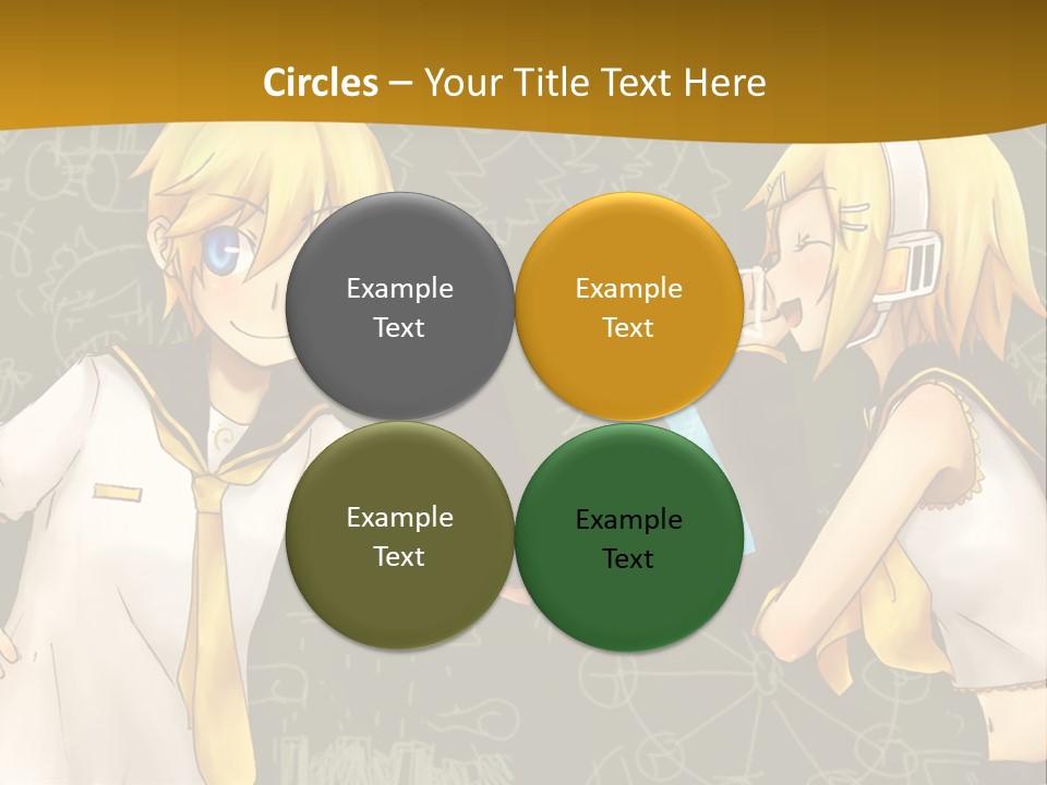 A Couple Of Anime Girls Standing Next To Each Other PowerPoint Template