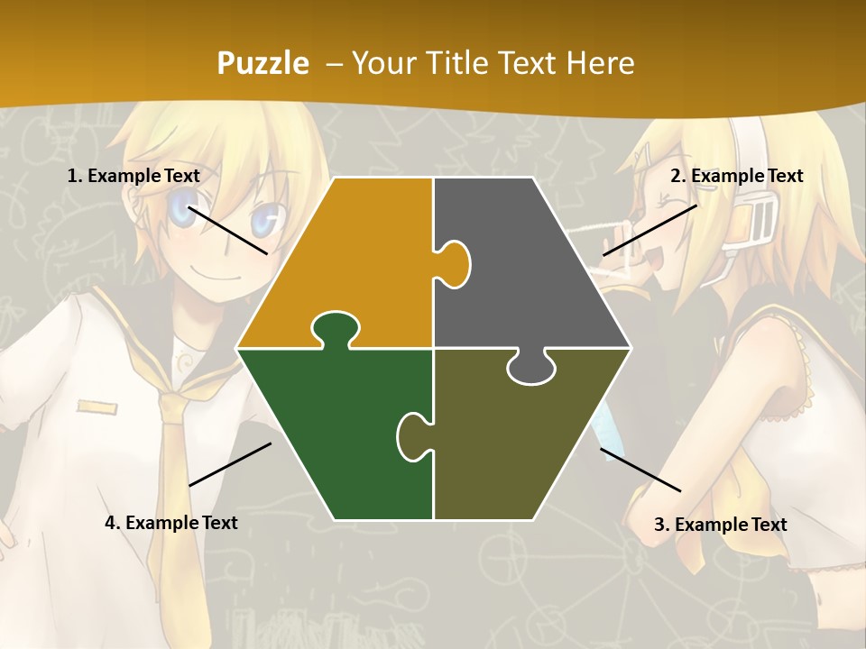 A Couple Of Anime Girls Standing Next To Each Other PowerPoint Template