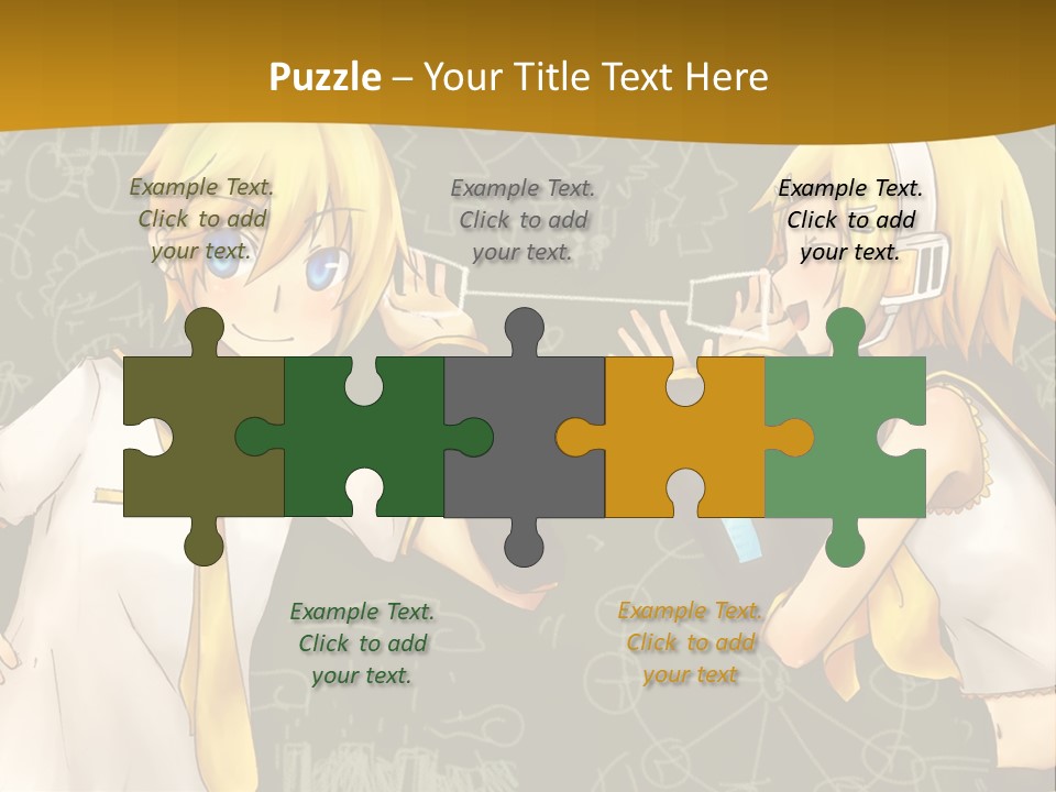 A Couple Of Anime Girls Standing Next To Each Other PowerPoint Template