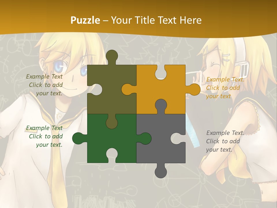 A Couple Of Anime Girls Standing Next To Each Other PowerPoint Template