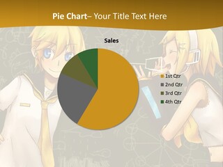 A Couple Of Anime Girls Standing Next To Each Other PowerPoint Template