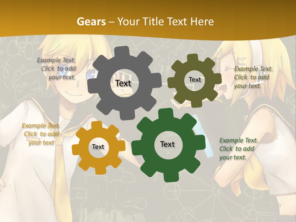 A Couple Of Anime Girls Standing Next To Each Other PowerPoint Template