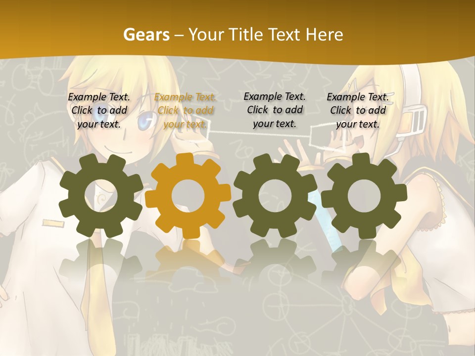 A Couple Of Anime Girls Standing Next To Each Other PowerPoint Template