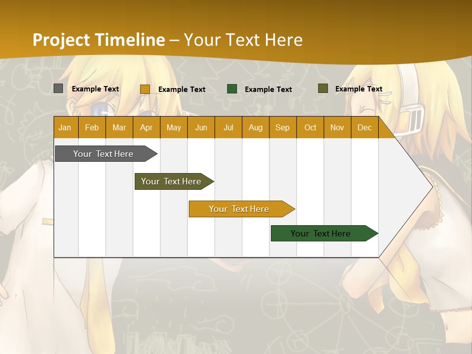 A Couple Of Anime Girls Standing Next To Each Other PowerPoint Template