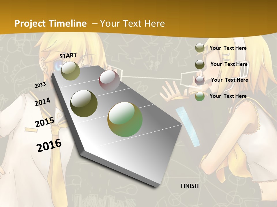 A Couple Of Anime Girls Standing Next To Each Other PowerPoint Template