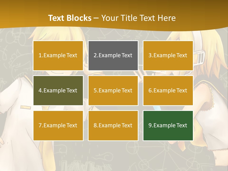 A Couple Of Anime Girls Standing Next To Each Other PowerPoint Template