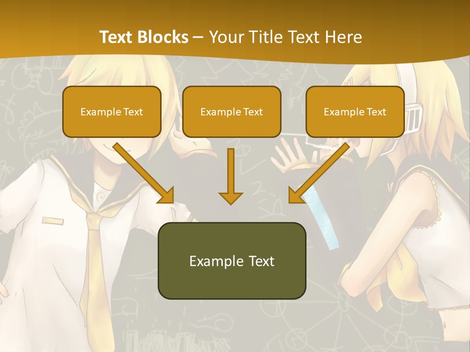 A Couple Of Anime Girls Standing Next To Each Other PowerPoint Template