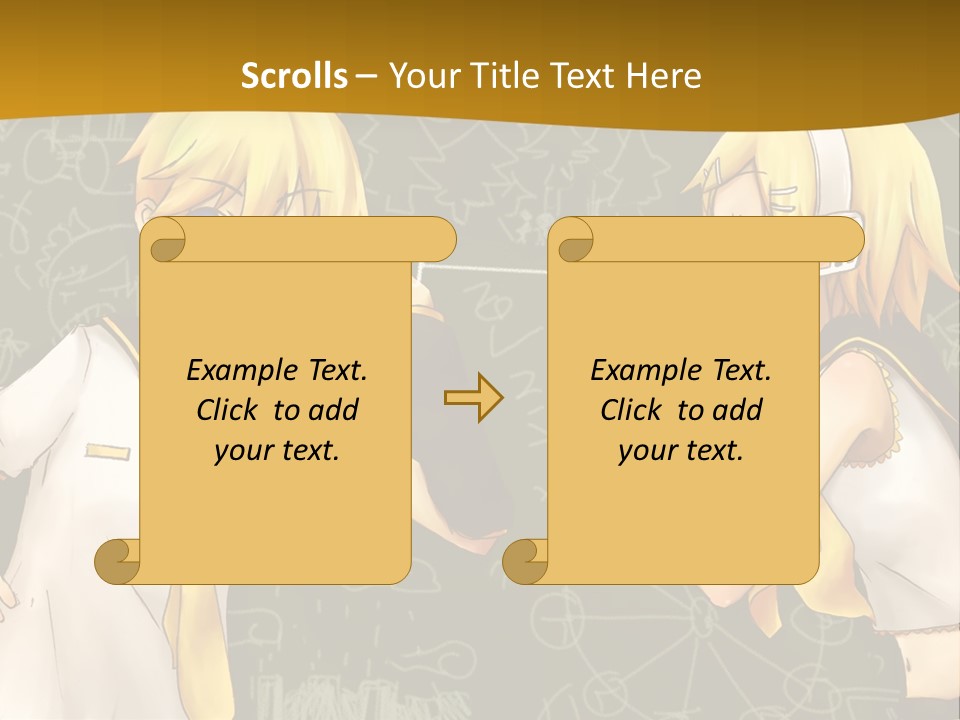 A Couple Of Anime Girls Standing Next To Each Other PowerPoint Template
