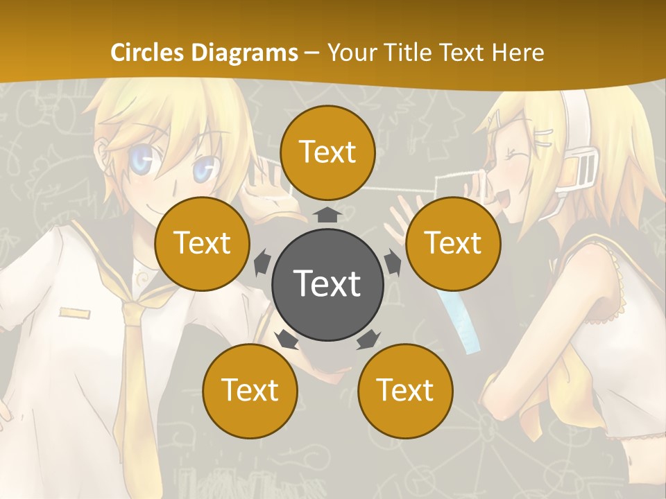 A Couple Of Anime Girls Standing Next To Each Other PowerPoint Template