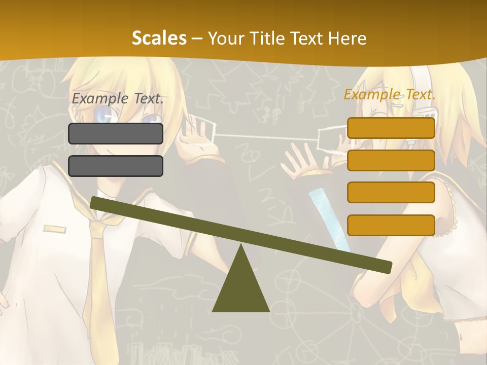 A Couple Of Anime Girls Standing Next To Each Other PowerPoint Template